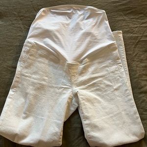 White straight leg madewell maternity jeans